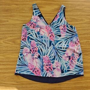Lilly Pulitzer Floral V neck Sleeveless Top Size S